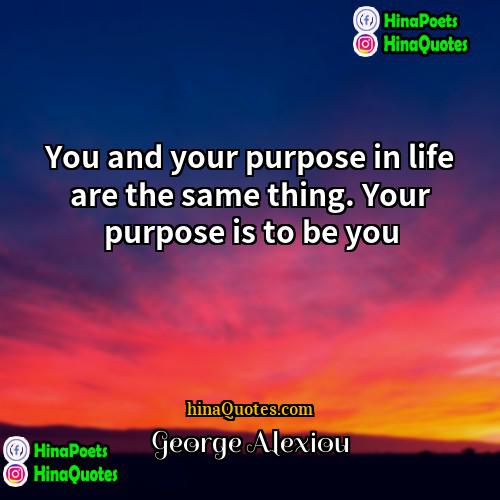 George Alexiou Quotes | You and your purpose in life are